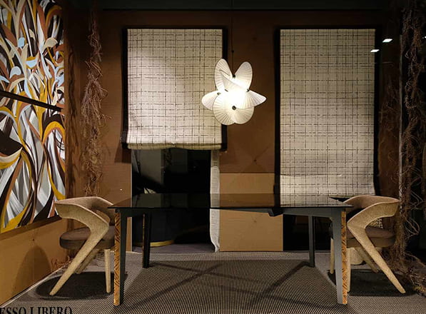 Tende a pacchetto su misura con tessuti Dedar realizzate da Tappezziere Dell’Orto Milano