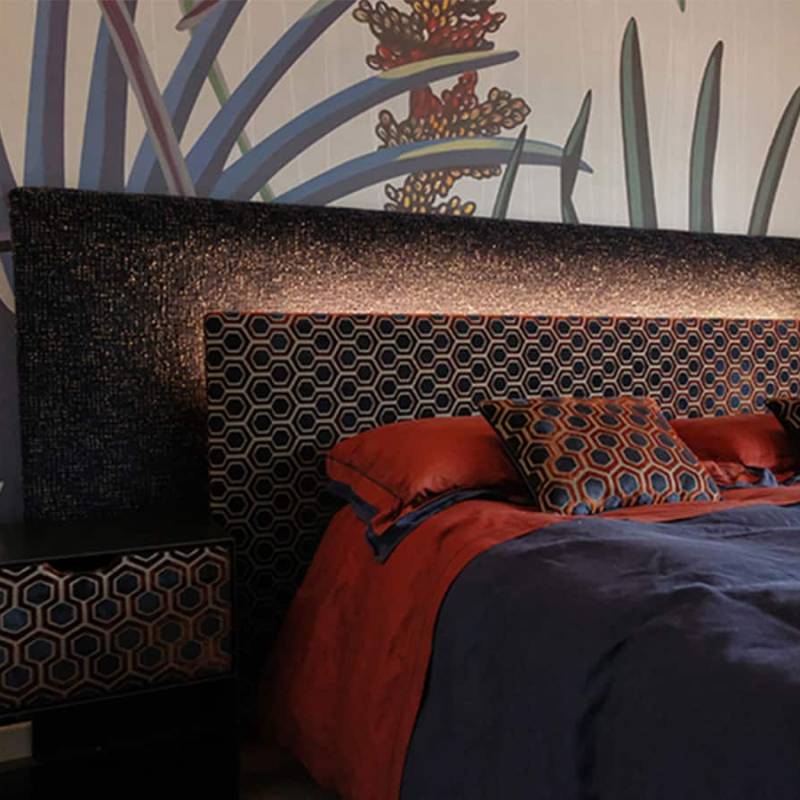 alta marea_letto su misura_in tessuto_luce integrata