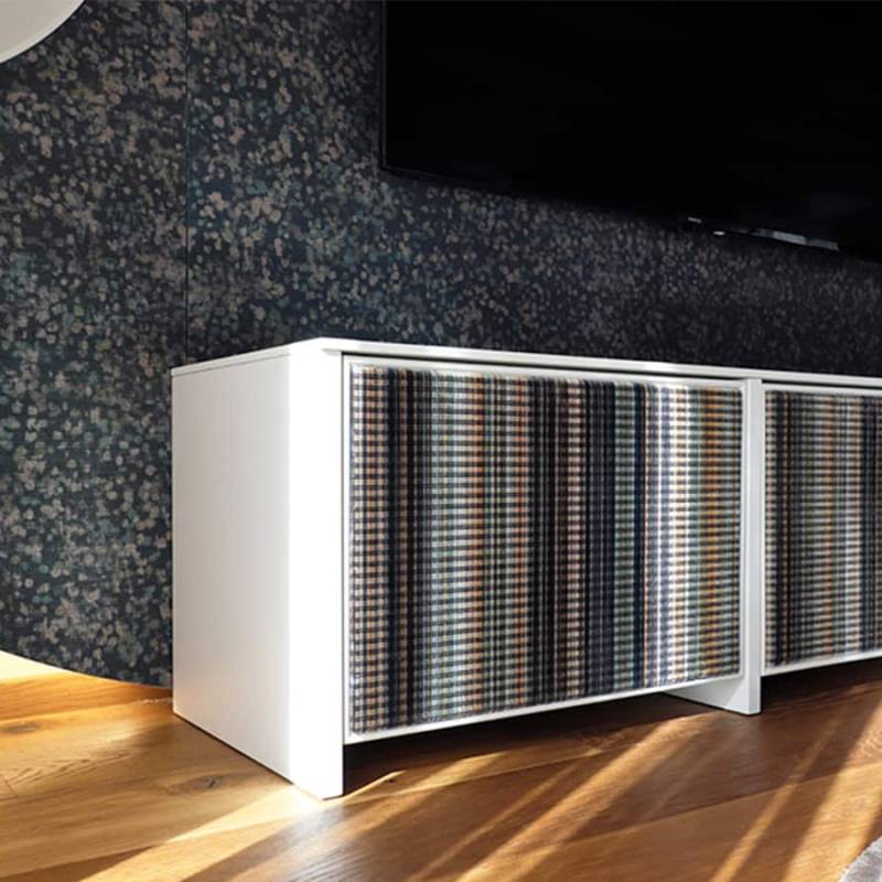 etereo_mobile tv su misura_tessuto Pierre Frey